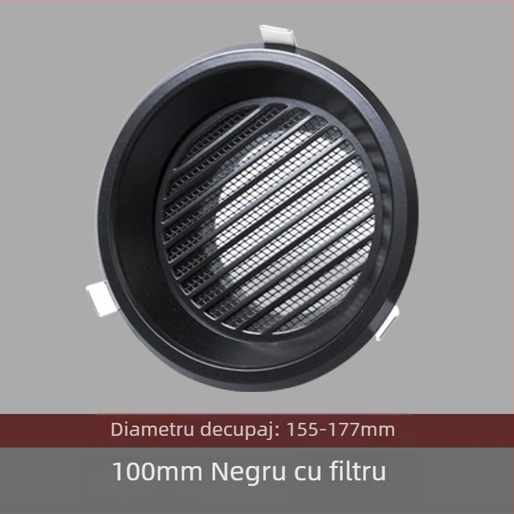Gură circulară de aer din aluminiu pentru ventilație, evacuare și sistem de aer proaspăt – capac pentru încălzitorul de baie