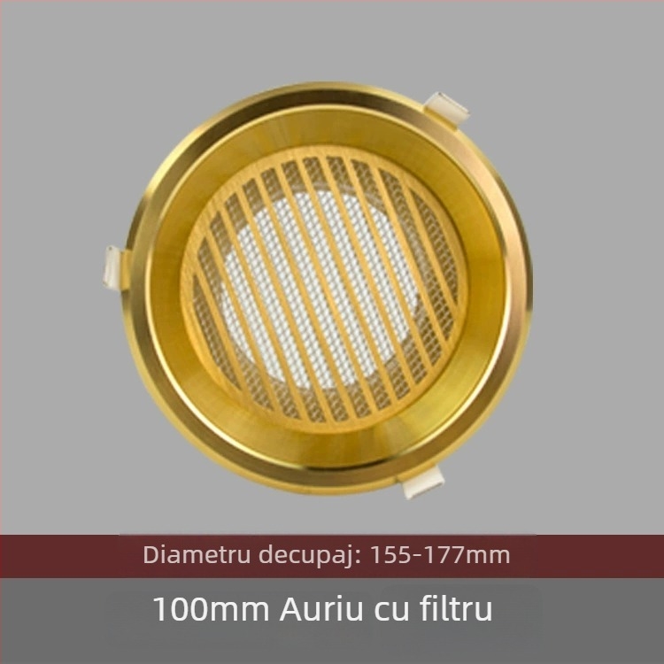 Gură circulară de aer din aluminiu pentru ventilație, evacuare și sistem de aer proaspăt – capac pentru încălzitorul de baie