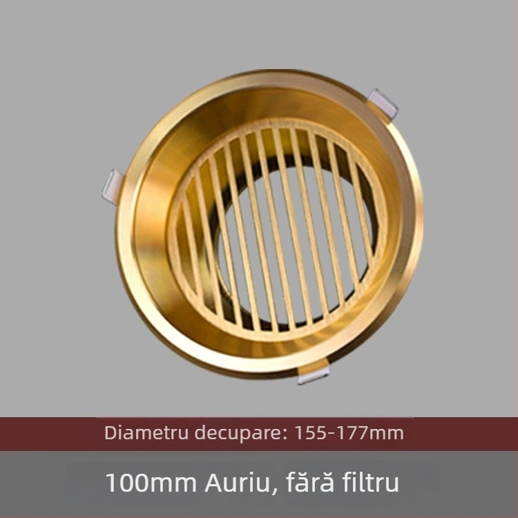 Gură circulară de aer din aluminiu pentru ventilație, evacuare și sistem de aer proaspăt – capac pentru încălzitorul de baie