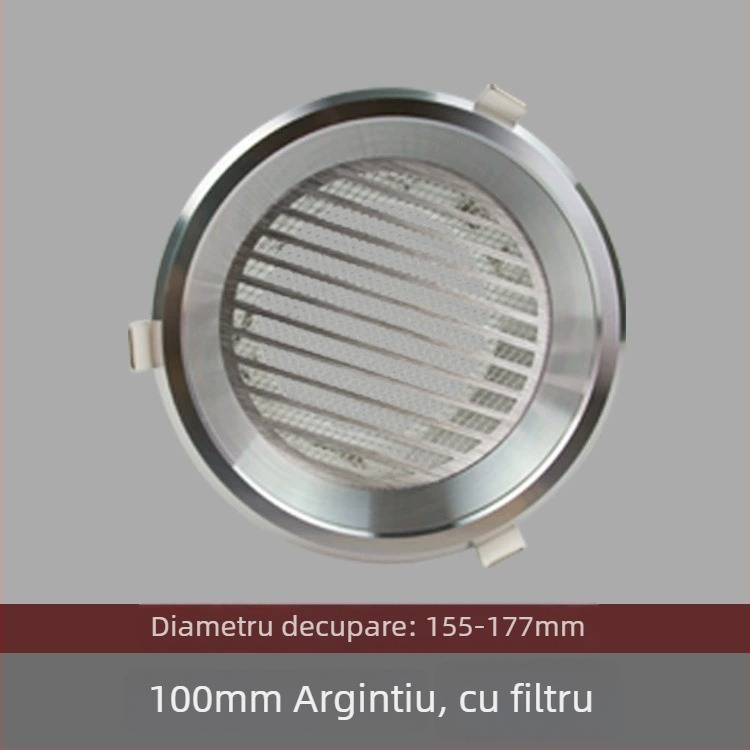 Gură circulară de aer din aluminiu pentru ventilație, evacuare și sistem de aer proaspăt – capac pentru încălzitorul de baie