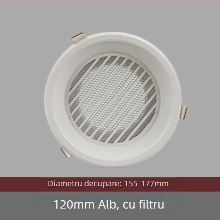 Gură circulară de aer din aluminiu pentru ventilație, evacuare și sistem de aer proaspăt – capac pentru încălzitorul de baie