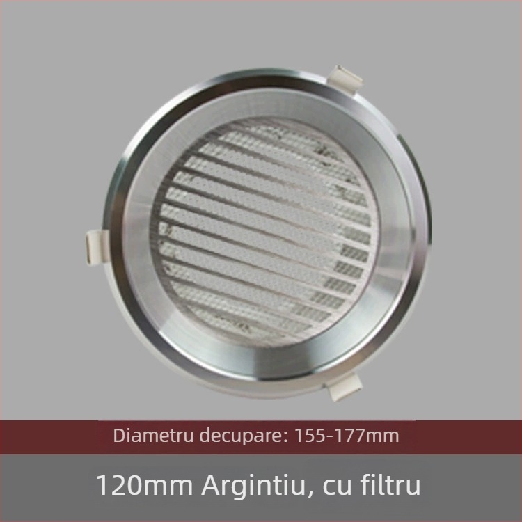 Gură circulară de aer din aluminiu pentru ventilație, evacuare și sistem de aer proaspăt – capac pentru încălzitorul de baie