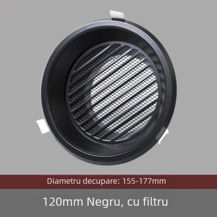 Gură circulară de aer din aluminiu pentru ventilație, evacuare și sistem de aer proaspăt – capac pentru încălzitorul de baie