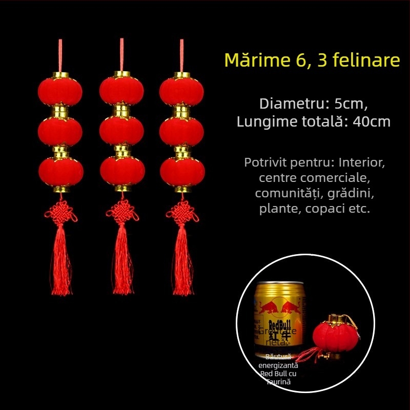 Ghirlandă de felinare din catifea pentru interior și exterior, decor pentru bonsai, felinare de Crăciun și decoruri de nuntă