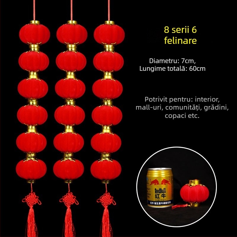 Ghirlandă de felinare din catifea pentru interior și exterior, decor pentru bonsai, felinare de Crăciun și decoruri de nuntă