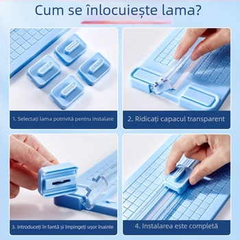 Tăietor de hârtie A3 4 în 1, direcții duale, manual, pentru birou, tăietor mini pentru fotografii