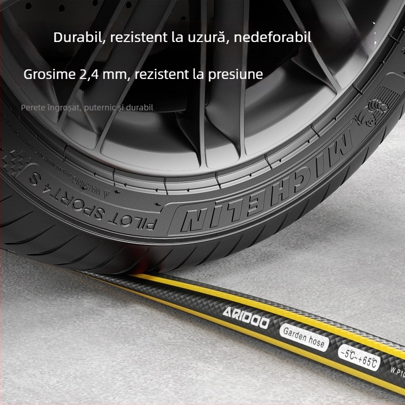 Furtun flexibil de apă pentru uz casnic, din PU, presiune înaltă, antifrîngheț, pentru spălarea mașinii, udarea plantelor și a grădinii, rezistent la presiune