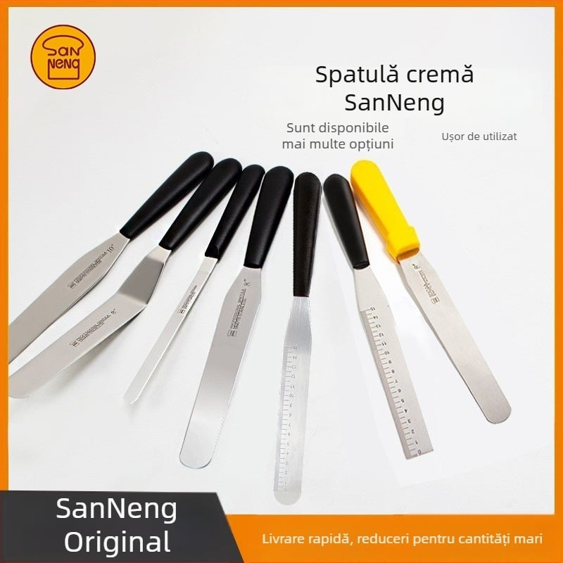 Spatulă pentru tort, 8/10/12 inch, cu lamă pentru demoldare, racletă pentru decorarea cremei, oțel inoxidabil, unealtă de nivelare