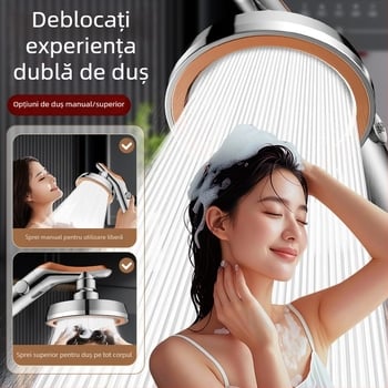 Cap de duș rotativ reglabil pentru baie, debit mare de apă