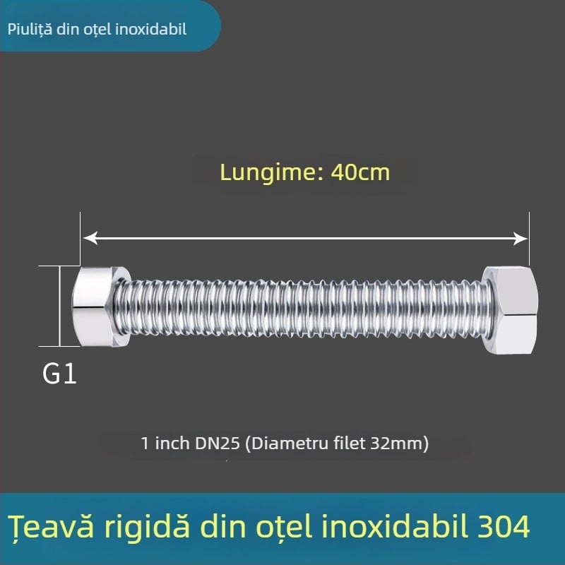 Țeavă corrugată din oțel inoxidabil 304, 1 inch, pentru abur și apă la temperaturi și presiuni ridicate, poate fi modelată, cu conectare filetată, Haomiao