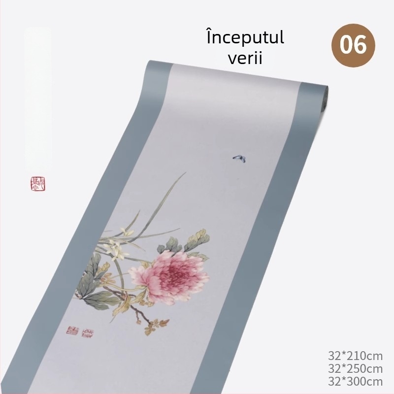 Runner de masă din mătase, impermeabil, inspirație Zen, stil chinez modern, lung
