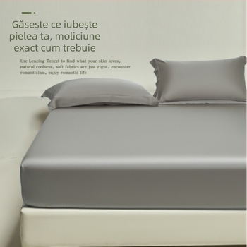 Fitted sheet Lyocell Tencel, 100S, A-grade pentru copii, catifelat și răcoros vara, culoare solidă, pentru pat de 1,5 m