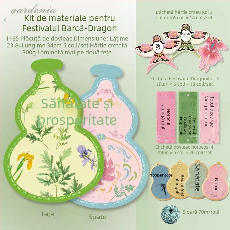 Felicitare pentru Festivalul Dragon Boat, cu caligrafie în stil național – text festiv, pandant de agățat pentru decor DIY