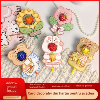 Carte de bomboană pe bețișor cu decor floral din hârtie – recuzită drăguță pentru recompensă în grădiniță