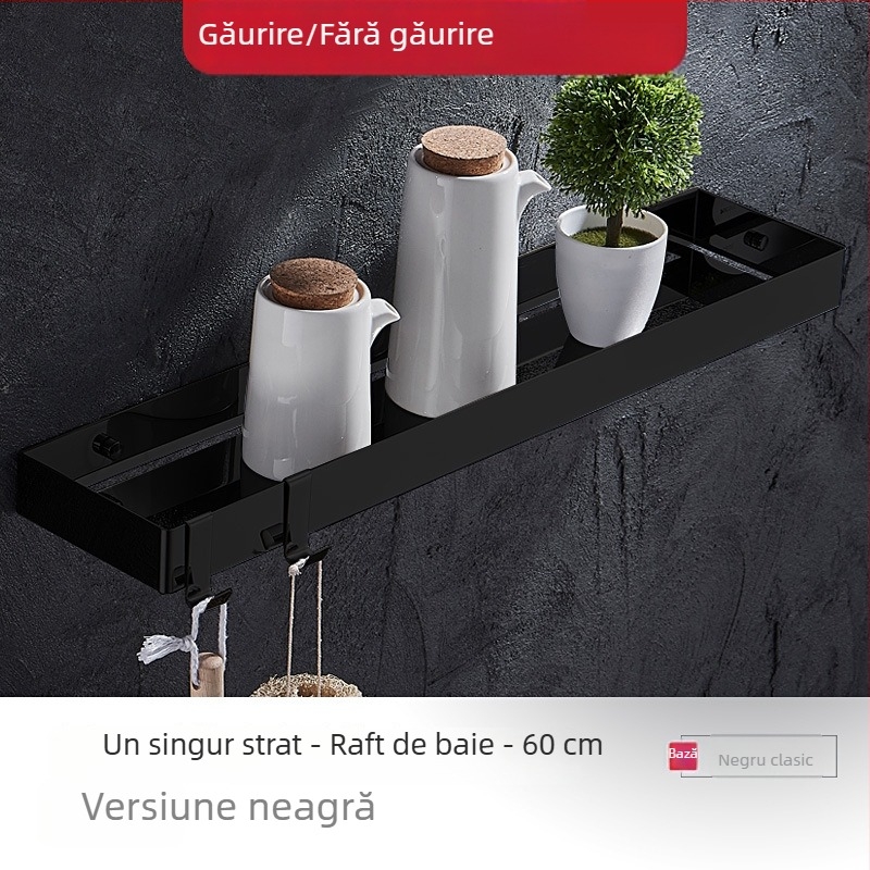 Raft de baie din oțel inoxidabil 304, dreptunghiular, cu coșuri din plasă dublă