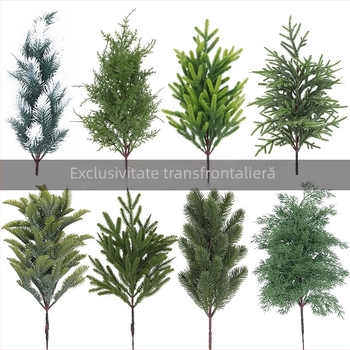 Ramură de brad artificială pentru aranjamente florale de interior, ornament cu ace de pin artificiale