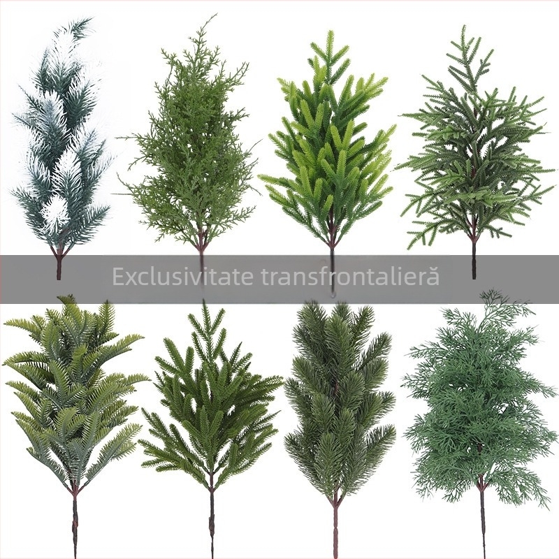 Ramură de brad artificială pentru aranjamente florale de interior, ornament cu ace de pin artificiale