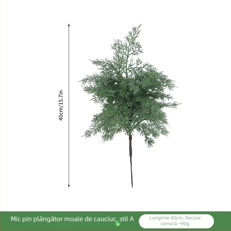 Ramură de brad artificială pentru aranjamente florale de interior, ornament cu ace de pin artificiale