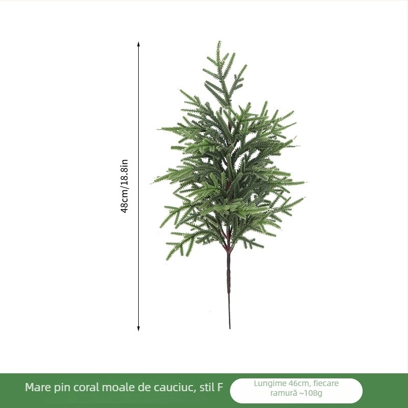 Ramură de brad artificială pentru aranjamente florale de interior, ornament cu ace de pin artificiale