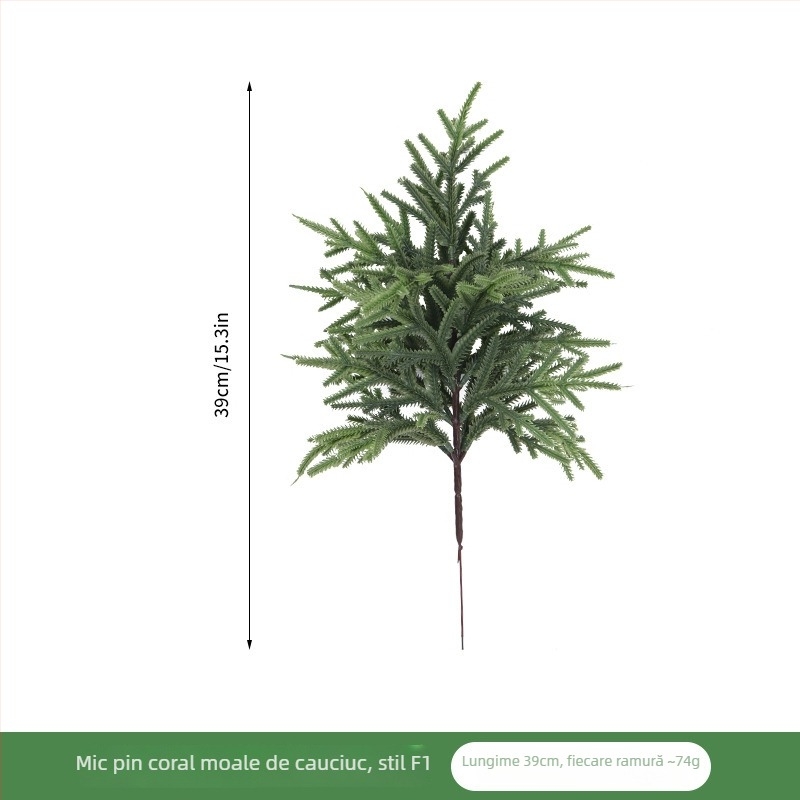 Ramură de brad artificială pentru aranjamente florale de interior, ornament cu ace de pin artificiale