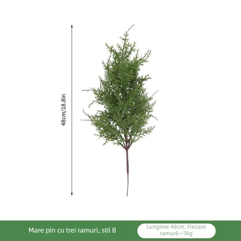 Ramură de brad artificială pentru aranjamente florale de interior, ornament cu ace de pin artificiale