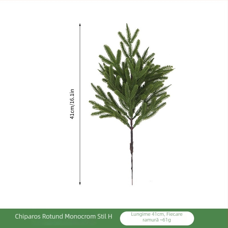 Ramură de brad artificială pentru aranjamente florale de interior, ornament cu ace de pin artificiale