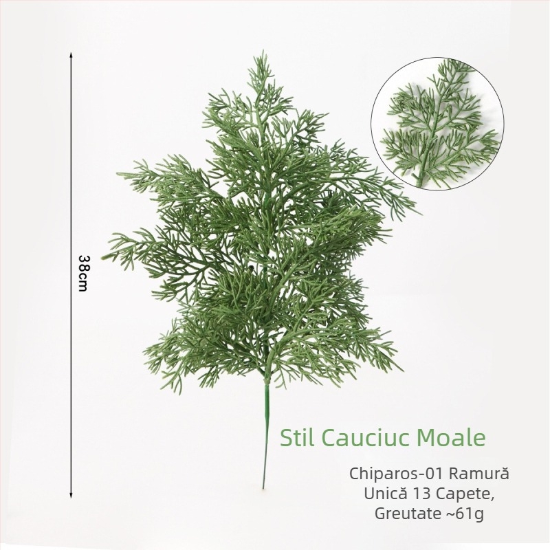 Ramură de brad artificială pentru aranjamente florale de interior, ornament cu ace de pin artificiale