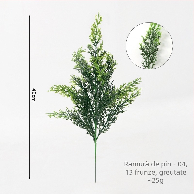 Ramură de brad artificială pentru aranjamente florale de interior, ornament cu ace de pin artificiale