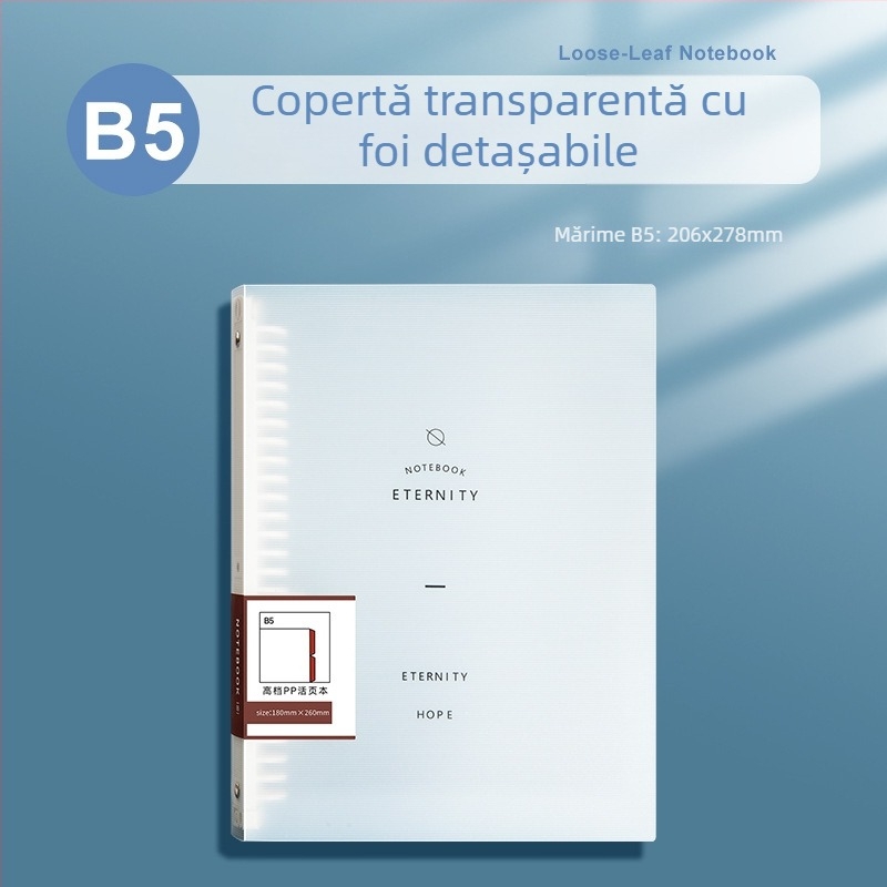 Carcasă pentru notebook cu foi detașabile B5, nucleu înlocuibil