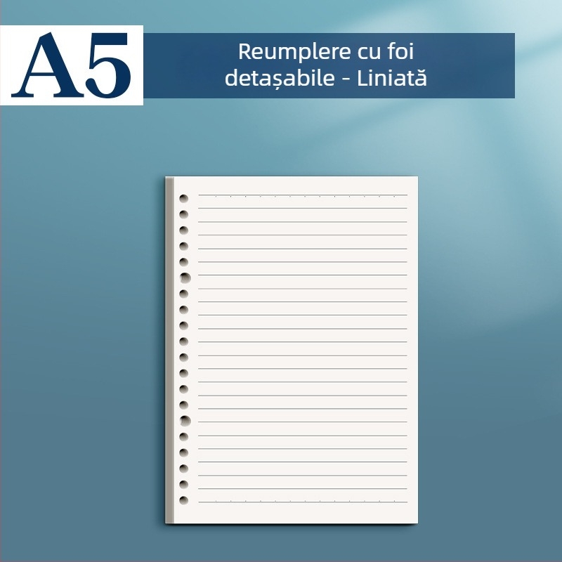 Carcasă pentru notebook cu foi detașabile B5, nucleu înlocuibil