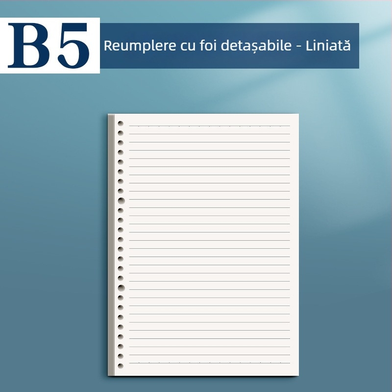 Carcasă pentru notebook cu foi detașabile B5, nucleu înlocuibil