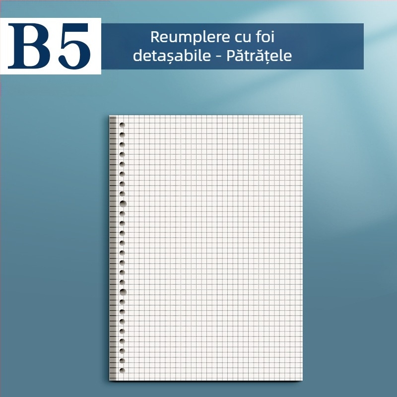 Carcasă pentru notebook cu foi detașabile B5, nucleu înlocuibil