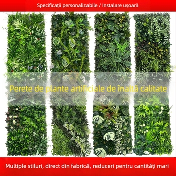 Panou decorativ cu plante artificiale, 50×100 cm, fundal pentru intrarea în mall