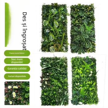 Panou decorativ cu plante artificiale, 50×100 cm, fundal pentru intrarea în mall