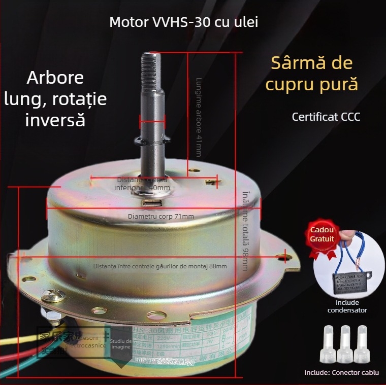 YYHS-3040 Motor de ventilație încastrat pentru plafon, ventilator de evacuare, cu rulment cu bile, motor din cupru integral, universal