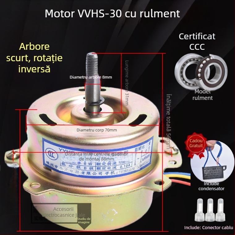 YYHS-3040 Motor de ventilație încastrat pentru plafon, ventilator de evacuare, cu rulment cu bile, motor din cupru integral, universal
