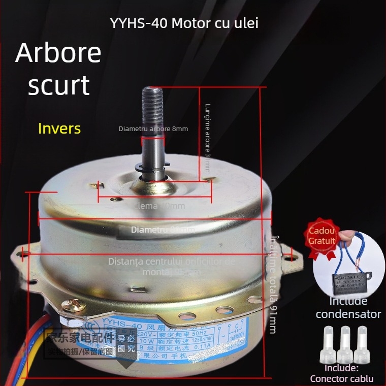 YYHS-3040 Motor de ventilație încastrat pentru plafon, ventilator de evacuare, cu rulment cu bile, motor din cupru integral, universal