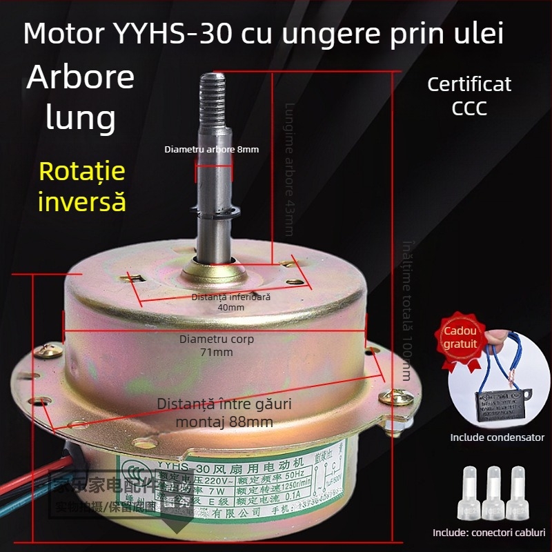 YYHS-3040 Motor de ventilație încastrat pentru plafon, ventilator de evacuare, cu rulment cu bile, motor din cupru integral, universal