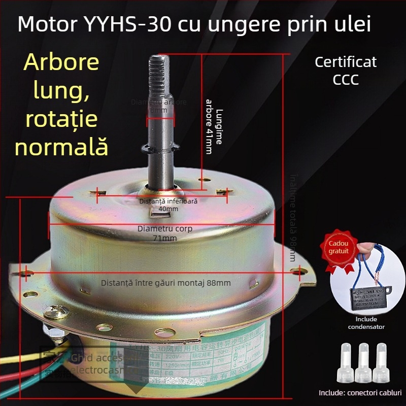 YYHS-3040 Motor de ventilație încastrat pentru plafon, ventilator de evacuare, cu rulment cu bile, motor din cupru integral, universal
