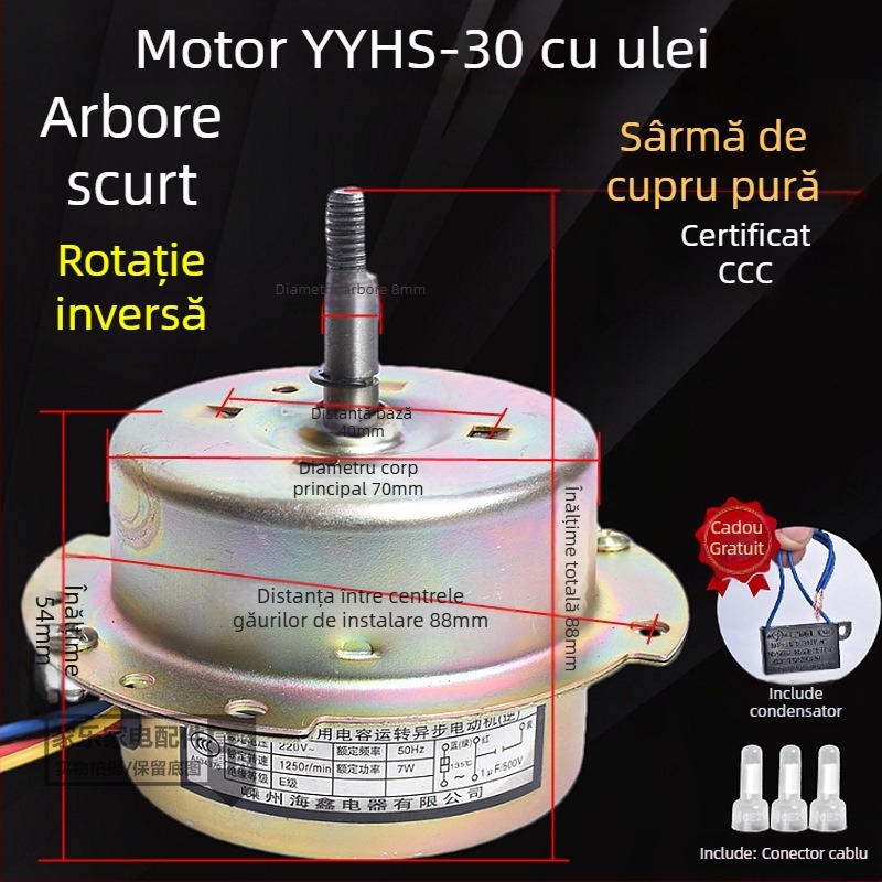 YYHS-3040 Motor de ventilație încastrat pentru plafon, ventilator de evacuare, cu rulment cu bile, motor din cupru integral, universal