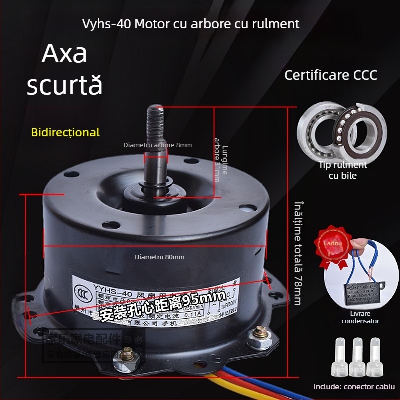 YYHS-3040 Motor de ventilație încastrat pentru plafon, ventilator de evacuare, cu rulment cu bile, motor din cupru integral, universal