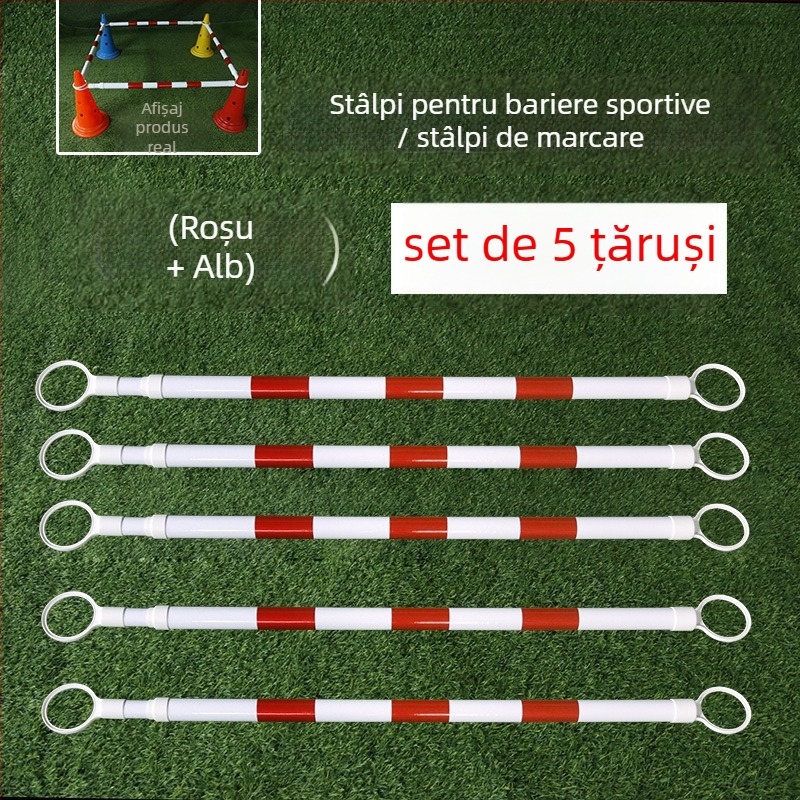 Echipament de antrenament la fotbal pentru copii — Set obstacole cu conuri, bariere, bare pentru săritură și stâlpi de semnalizare