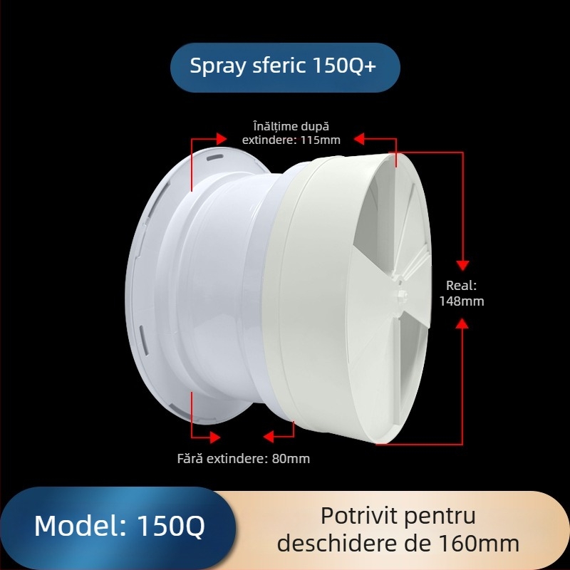 Orificiu de aer ABS sferic pentru aer condiționat central, cu ventil reglabil