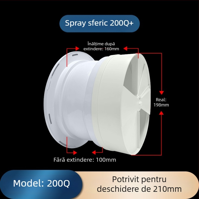Orificiu de aer ABS sferic pentru aer condiționat central, cu ventil reglabil