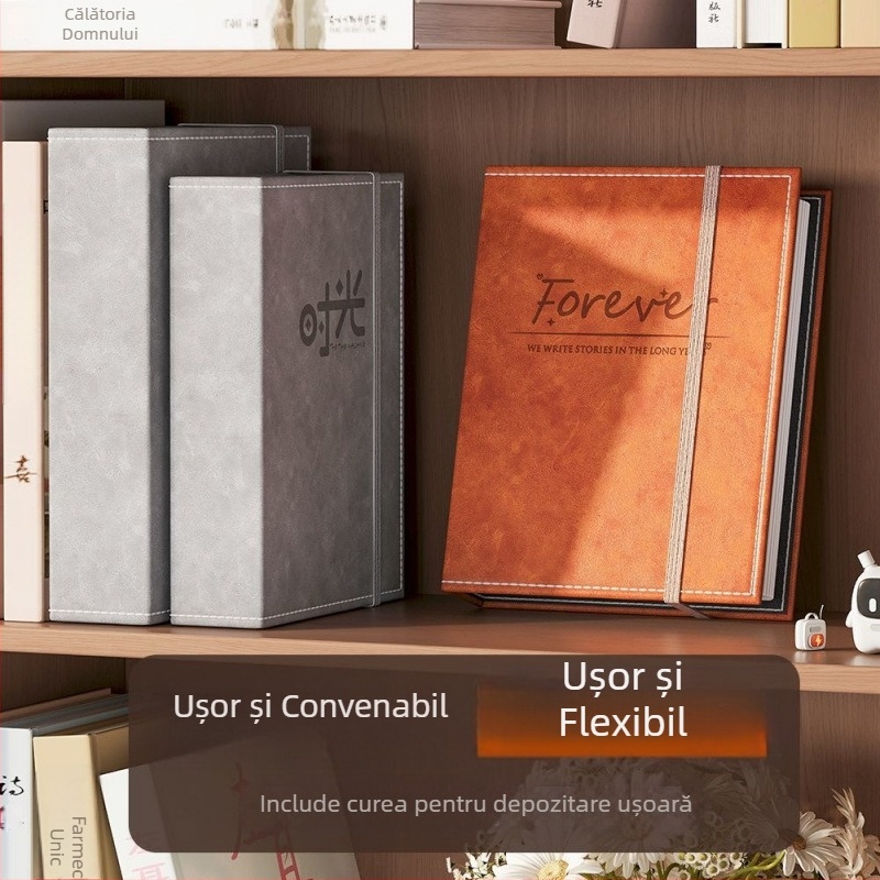 Album foto cu copertă din piele, pagini inserabile, capacitate mare, album memorial cu dimensiuni variate