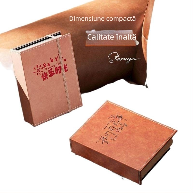 Album foto cu copertă din piele, pagini inserabile, capacitate mare, album memorial cu dimensiuni variate