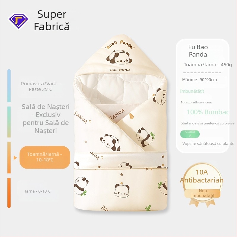 Cuvertură pentru înfășat nou-născut din 100% bumbac, Clasa A pentru îngrijire mamă-beb, primăvară-toamnă, anti-trezire