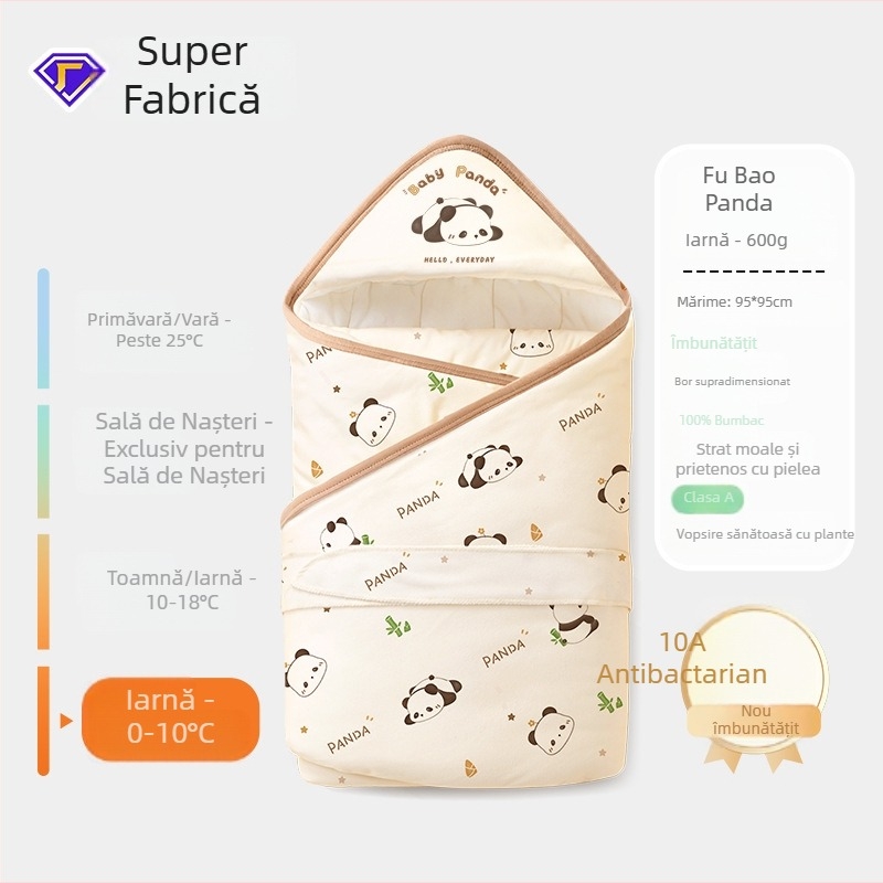 Cuvertură pentru înfășat nou-născut din 100% bumbac, Clasa A pentru îngrijire mamă-beb, primăvară-toamnă, anti-trezire