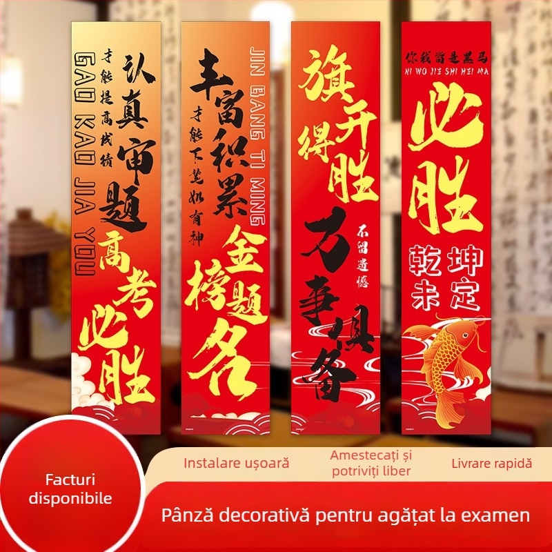 Banner cu jurământ de 100 de zile pentru admiterea la liceu – decor pentru clasă, pânză poliester
