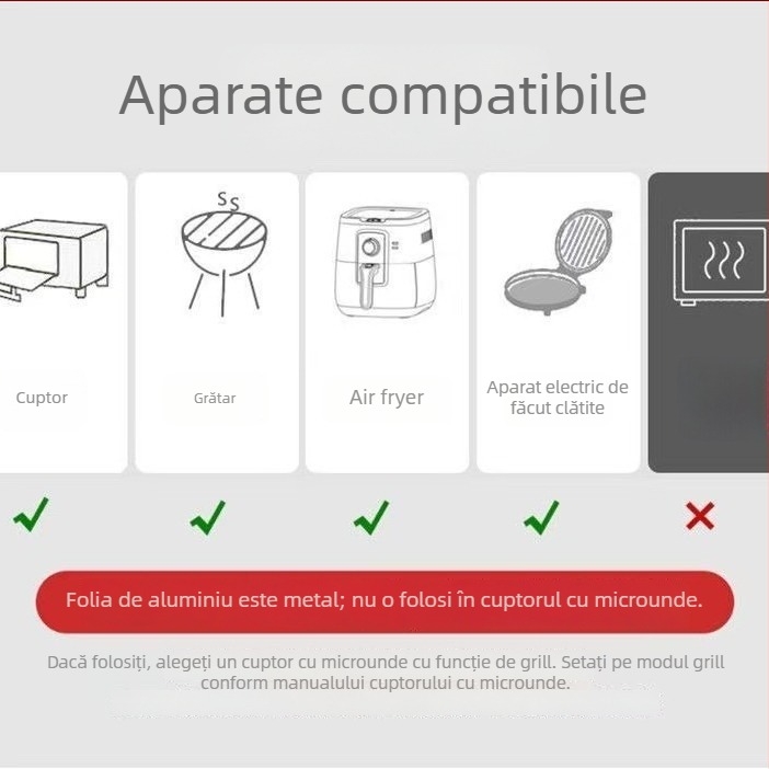 Folie de aluminiu alimentară, rezistentă la temperaturi înalte, cu grosime și lățime mari, pentru grătare și coacere, rolă mare